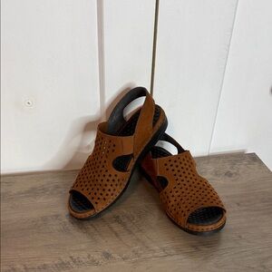 Rieker | 8 | Laser Cut Leather Comfort Sandals